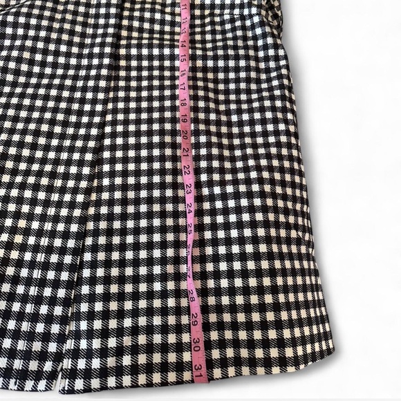 Chico's Black and White Gingham Trench Coat - Picture 5 of 6